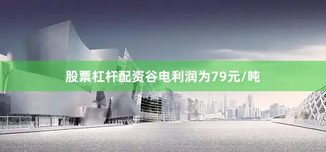 股票杠杆配资谷电利润为79元/吨