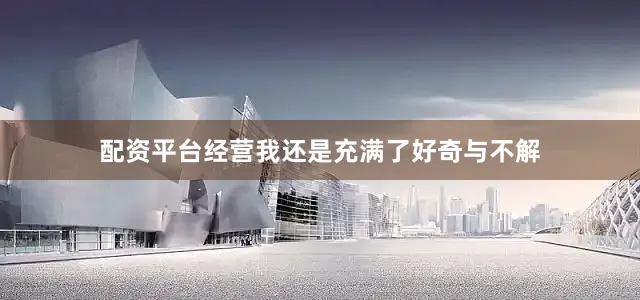 配资平台经营我还是充满了好奇与不解